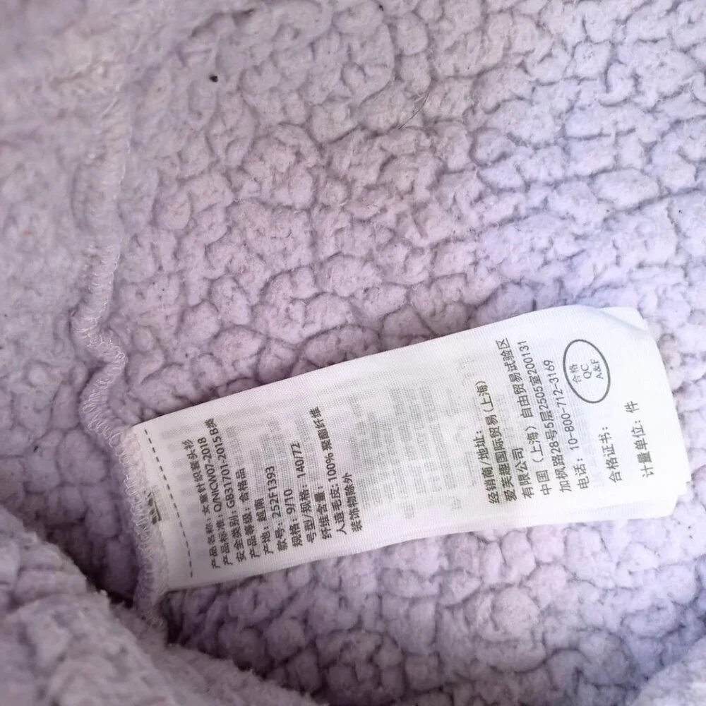 Abercrombie Kids Lavender Sherpa Hoodie – Soft Fleece Pullover, Size 9/10